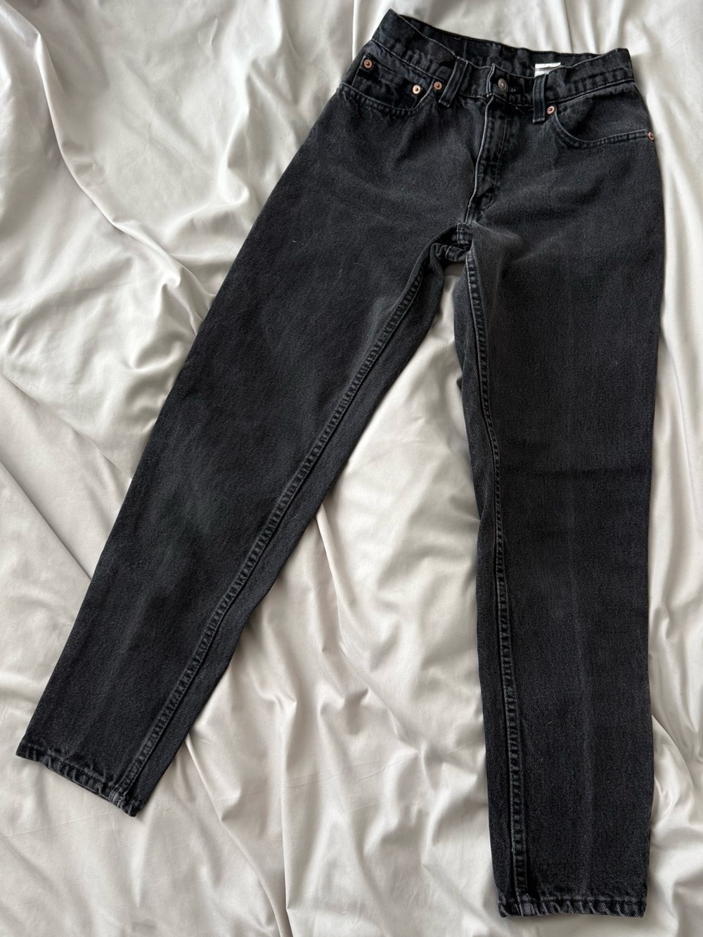 Vintage 90s Levis 550 Black Jeans Womens High Waisted USA 3 Short Casual Denim